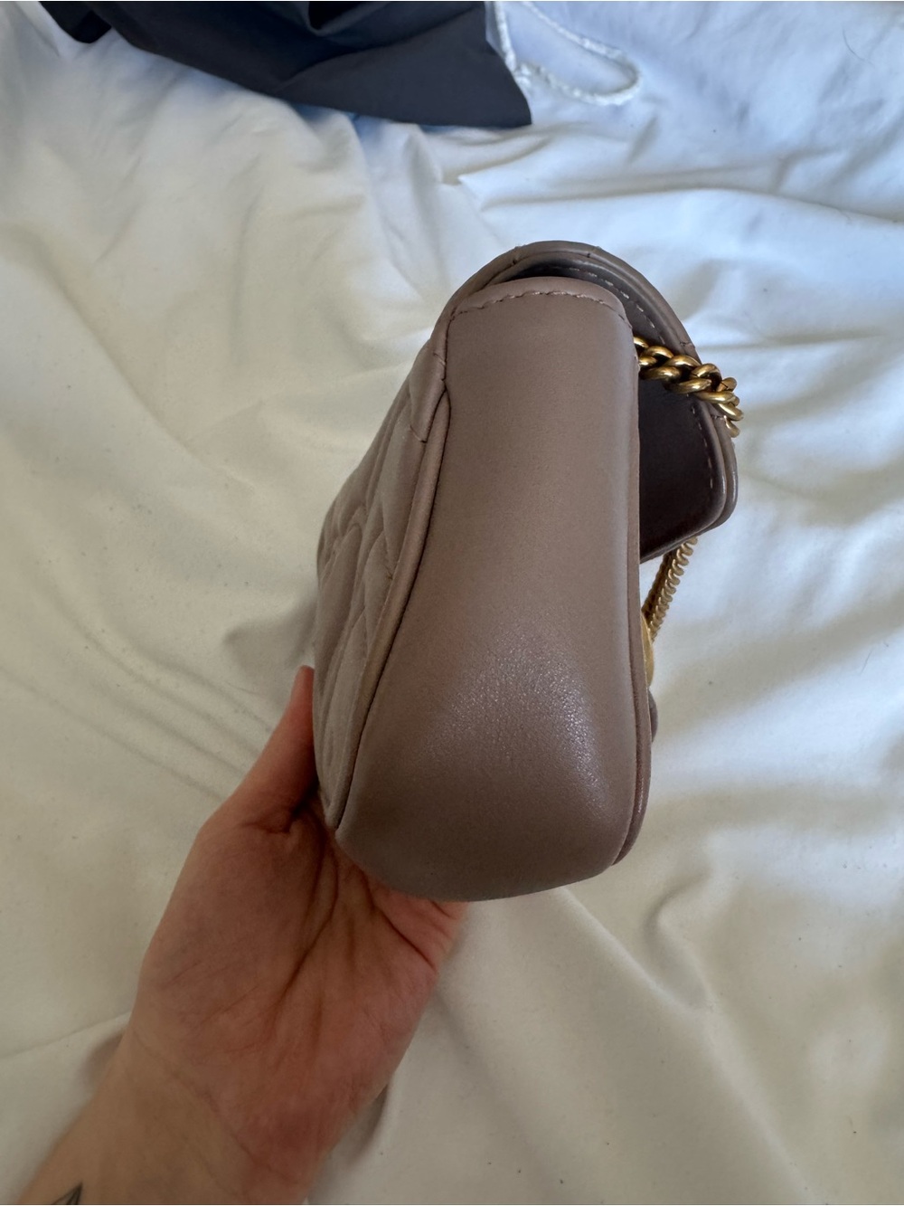 Gucci Calfskin Matelasse Super Mini GG Marmont Shoulder Bag - Picture 8 of 13